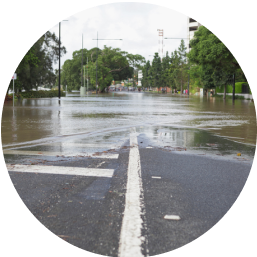 Flooding on road or footway